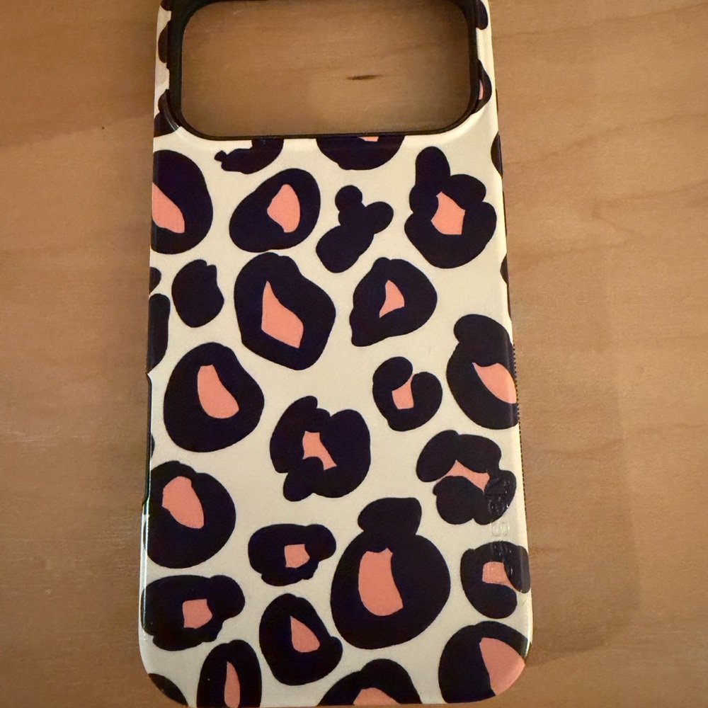 Leopard Print Phone Case - Black,light orange and Cream